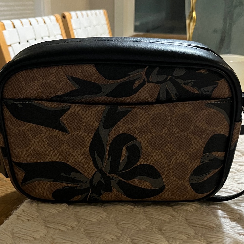 Coach Brown Signature Canvas Crossbody with Black Bow Print - Picture 5 of 10